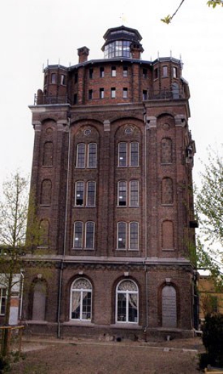 The water tower during renovation in 2006