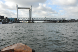 On the river during the boat trip